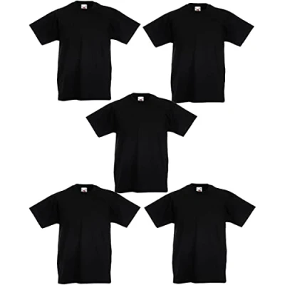 Abbildung von Fruit of the Loom Jungen Kids Original Short Sleeve Crew Neck T shirt 5 pack Shirt, Schwarz, 14 Jahre