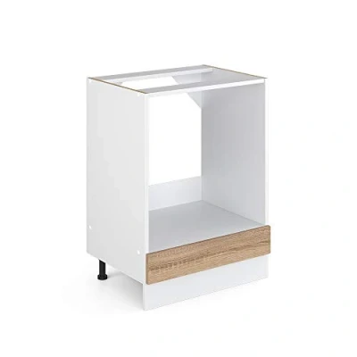 Abbildung von Vicco Herdumbauschrank R Line, Sonoma/Weiß, 60 cm ohne Arbeitsplatte