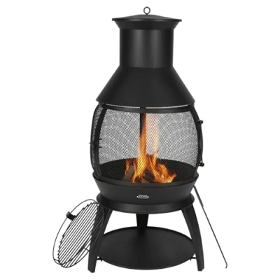 Abbildung von VEVOR Terrassenofen Gartenkamin Aztekenofen Chimenea Feuerstelle φ500 x1100mm