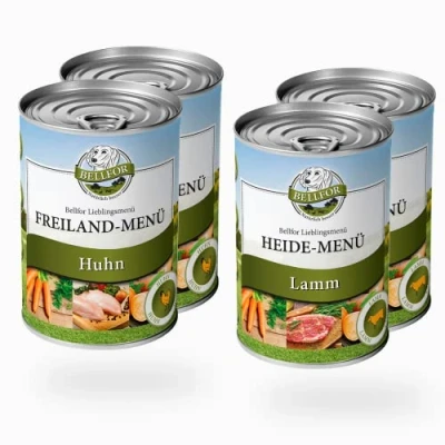 Abbildung von Bellfor Starter Paket Hundefutter Nass mit Huhn und Lamm 1,600g 1600 g