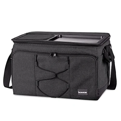 Abbildung von bomoe 45 Liter Kühltasche faltbar Outdoor Kühlbox 16h Kühlfunktion mit Trageriemen, wasserdichte Picknicktasche Thermotasche Abstellfläche, Isoliertasche Anthrazit IceBreezer KT43