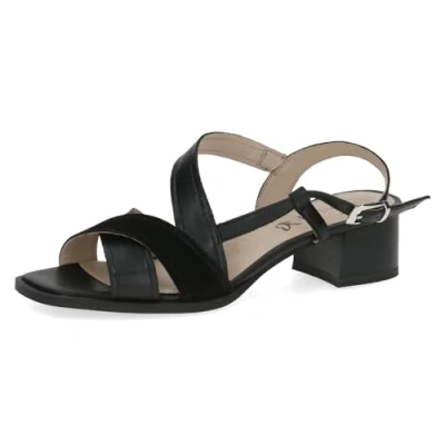 Abbildung von CAPRICE Damen Sandalen mit Absatz aus Leder Fußbett, Schwarz (Black Comb), 40 EU