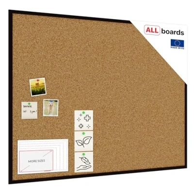 Abbildung von ALLboards Pinnwand mit Schwarzer Holz Rahmen 120x90cm Korktafel Korkwand Kork…