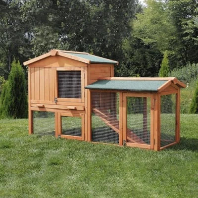 Abbildung von Miweba MyAnimal Hasenstall MH 03 Kaninchenstall mit Freilaufgehege Hasenkäfig Kleintierkäfig Holz imprägniert Kaninchenkäfig Winterfest Kleintiergehege Käfig Hasenhaus (Braun)