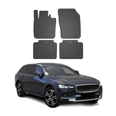 Abbildung von Fußmatten Automatten kompatibel mit Volvo V90 2016 2023 OMAC Antirutsch Gummimatten 3D Schwarz
