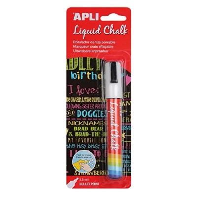 Abbildung von Apli Flüssiger Kreidestift mit Rundspitze, 5,5 mm, Weiß