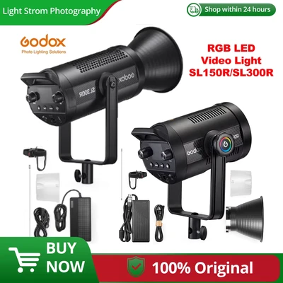 Abbildung von Godox SL150R SL300R RGB LED Videoleuchte 2500K 10000K CRI 95+ TLCI 96+ Kreatives Bowens Fülllicht für Fotostudio