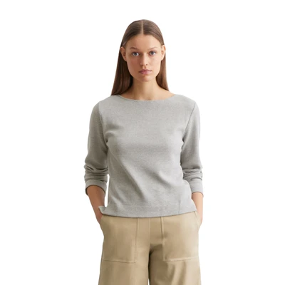 Abbildung von Marc O&#039;Polo Regular AUS Honeycomb Strickpullover, Damen, Größe: Large, Mid stone melange