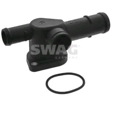 Abbildung von SWAG 30 94 8365 Flansch Kunststoff mit Dichtung VOLKSWAGEN: Golf 5 Schrägheck, Passat B6 Variant, Touran I, AUDI: A3 Sportback