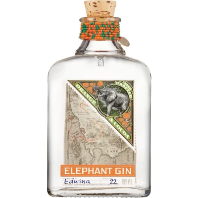Abbildung von Elephant Orange Cocoa Gin mit Fruchtnote der Bio und Aroma Kakaobohne Preisgekrönter Premium aus Deutschland 40% vol., 500ml
