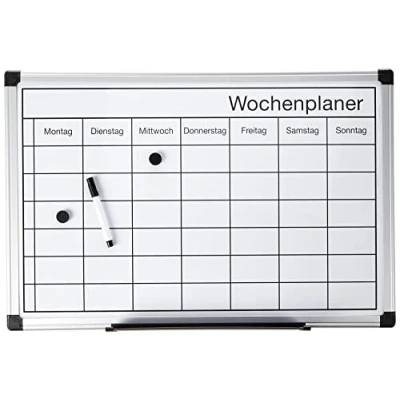 Abbildung von Bi Office Magnetischer Wochenplaner Maya, Trocken Abwischbar, Inklusive Marker Und Magneten, Plantafel, Planungstafel, 60 x 40 cm