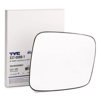 Abbildung von TYC 337 0088 1 Außenspiegelglas links VOLKSWAGEN: Transporter 4 Kastenwagen, Bus, Pritsche / Fahrgestell