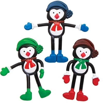 Abbildung von Baker Ross AX450 Biegsame Pinguine 4 Stück, Lustiges Spielzeug für Kinder zur Weihnachtszeit perfekte Party, Beute, Preis oder Korbfüller