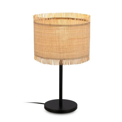 Abbildung von Tischleuchte Borra, naturfarben, Stroh, Höhe 42 cm