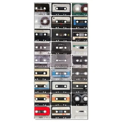 Abbildung von Wallario Selbstklebende Türtapete Retro Kassetten Türposter 93 x 205 cm Abwischbar, rückstandsfrei zu entfernen