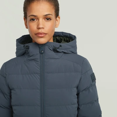 Abbildung von G STAR Steppjacke &quot;Foundation Padded Long&quot;, mit Kapuze, leicht tailliert, lang geschnitten