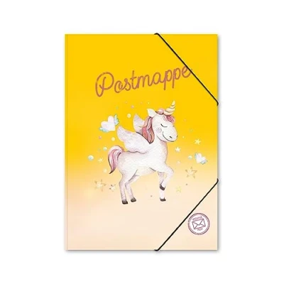 Abbildung von itenga Organisationsmappe Postmappe Gummizugmappe A4 Motiv Einhorn