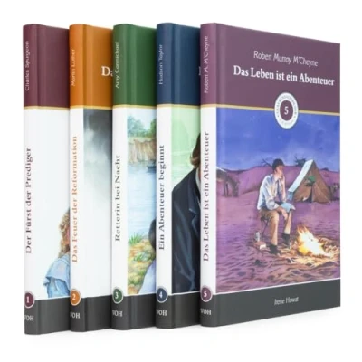 Abbildung von Paket: Glaubensvorbilder (Band 1 5): Band 1: der Fürst Prediger, 2: Das Feuer Reformation, 3: Retterin bei Nacht, 4: ein Abenteuer beginnt, 5: Leben ist