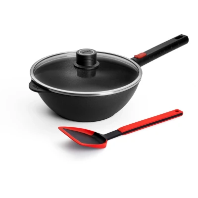 Abbildung von WOLL MADE IN GERMANY Wok Logic XR, Aluminiumguss, Ø 24, inkl. Deckel und Wender, Induktion