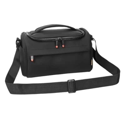 Abbildung von FOSOTO Fototasche für Spiegelreflexkameras, Kamera Tasche, DSLR/SLR Kameratasche Schultertasche mit 1 2 Objektiven, wasserdichte PU Leder Fotografie Kompatibel Canon Nikon Sony