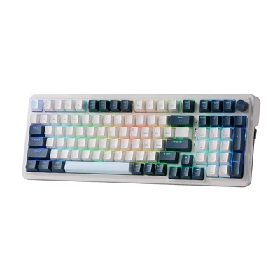 Abbildung von Redragon K686 PRO 98 Tasten Gasket RGB Gaming Tastatur, 3 Modus Mechanische Tastatur mit Hot Swap Sockel, Spezieller Drehknopfsteuerung &amp; Geräuschdämpfenden Pads, Lineare Rote Schalter, Blaue Farbe