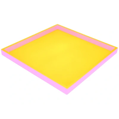 Abbildung von Giftcompany Tablett Neo Quadratisch Gelb, Rosa (32x32cm)