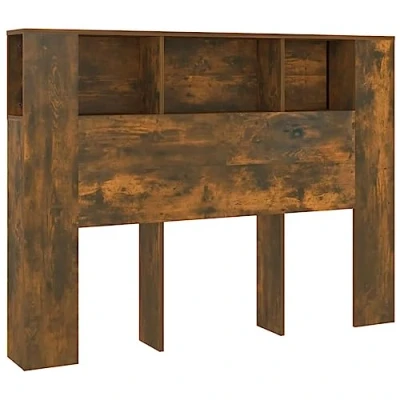 Abbildung von vidaXL Kopfteil mit Ablagen Regal Wand Bücherregal Betthaupt Bettkopfteil Schlafzimmer Räuchereiche 140x18,5x104,5cm