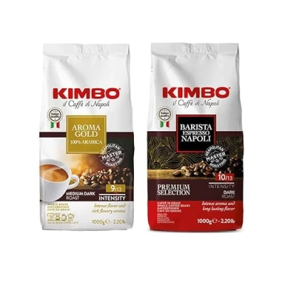 Abbildung von Set Kaffeebohnen Kimbo: Aroma Gold 100% Arabica und Espresso Napoli 1 kg x 2