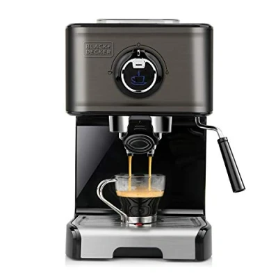 Abbildung von Black &amp; Decker BXCO1200E, Espressomaschine, 1,2 l, Gemahlener Kaffee, 1200 W, Silber