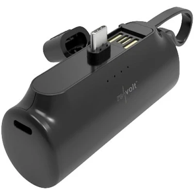 Abbildung von revolt Powerbank klein: Mini mit USB C Stecker &amp; Buchse, 4.500 mAh, PD 20 Watt (Pocket Powerbank, Kabel, Apple MacBook Pro)