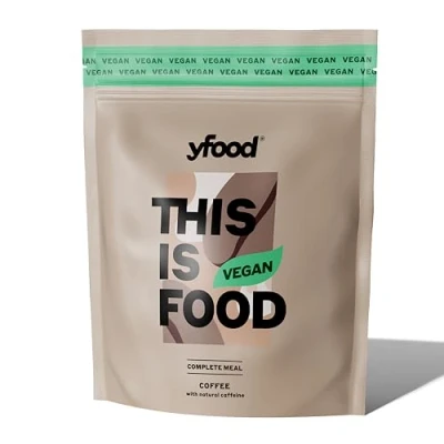 Abbildung von yfood Pulver Vegan Coffee, Leckere Trinkmahlzeit für unterwegs, THIS IS FOOD Pulver, 26g Protein, 12 Mahlzeiten, 26 Vitamine und Mineralstoffe, Geschmack: Coffee