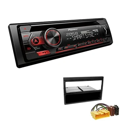 Abbildung von Pioneer DEH S320BT 1 DIN Autoradio Bluetooth CD Tuner USB Spotify inkl. Einbauset passend für Mazda MX 5 II Facelift 2000 2005 schwarz