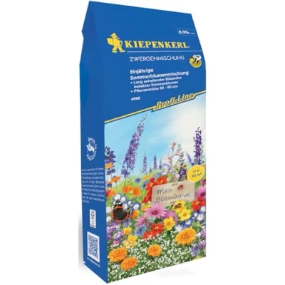 Abbildung von Kiepenkerl Profi Line Blumensamen Zwergenmischung Nahrungsquelle für Nützlinge Wuchshöhe 30 60 cm Farbenfrohe Blumenmischung Samen Garten, 105 g