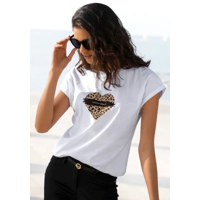 Abbildung von Venice Beach Kurzarmshirt, mit Frontprint, T Shirt aus Baumwolle, lockere Passform