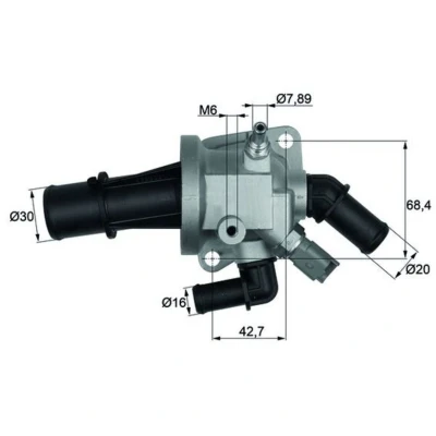 Abbildung von MAHLE ORIGINAL TI 146 88 Kühlwasserthermostat ALFA ROMEO: 147, GT, FIAT: BRAVO 2, Stilo Schrägheck, Multi Wagon, LANCIA: Thesis