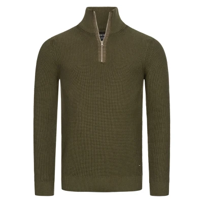 Abbildung von Indicode Jeans Mayer Strickpullover, Herren, Größe: Small, Army