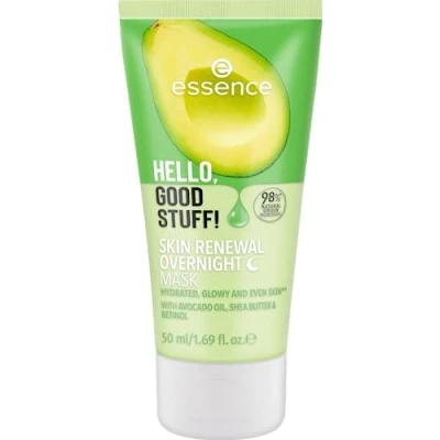 Abbildung von essence HELLO, GOOD STUFF! SKIN RENEWAL OVERNIGHT MASK, Nachtcreme, Transparent, feuchtigkeitsspendend, vegan, ohne Parabene, Mikroplastikpartikel, Nanopartikel frei, 1er Pack (50ml)