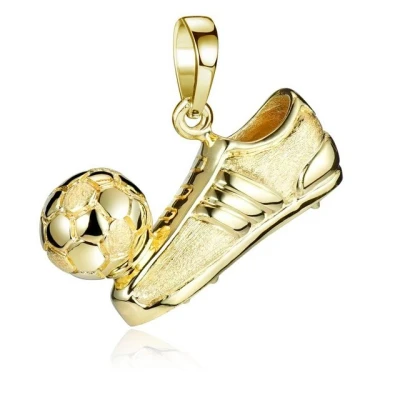 Abbildung von Materia Kettenanhänger Fußball / Fußballschuh mit Ball Gold KA 70, 925 Sterling Silber, vergoldet