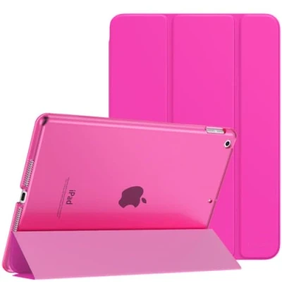 Abbildung von MoKo Schützhülle Kompatibel mit Neu iPad 9. / 8. 7. Generation (2021/2020/2019), Tablethülle Ständer Matt Rückseite Auto Schlaf/Aufwach Funktion für 10,2 Zoll, Pitaya Rot