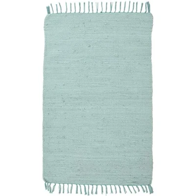 Abbildung von Theko Dhurry Teppich aus 100% Baumwolle Flachgewebe Happy Cotton handgewebt Farbe: Mint 90x160 cm
