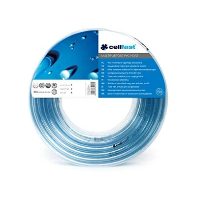 Abbildung von cellfast Universalschlauch ohne Einlage, Flexibler PVC Schlauch mit Textilverstärkung zum Durchleiten unter Druck, 12,5x2mm, 50m, 20 405