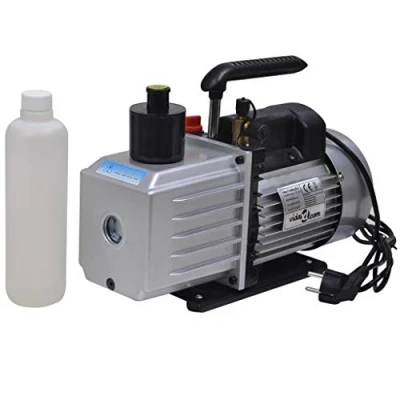 Abbildung von vidaXL Alu Vakuumpumpe 100 L/min 2 stufig Unterdruckpumpe Pumpe Klimaanlagen