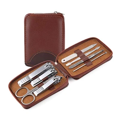 Abbildung von DXIA Maniküre Set 8 Teilig für Männer &amp; Frauen, Pediküre Kit, Maniküreset aus Edelstahl, Nagelset Nageletui Nagelknipser Set, Reise Beauty Die braucht, Damen Herren