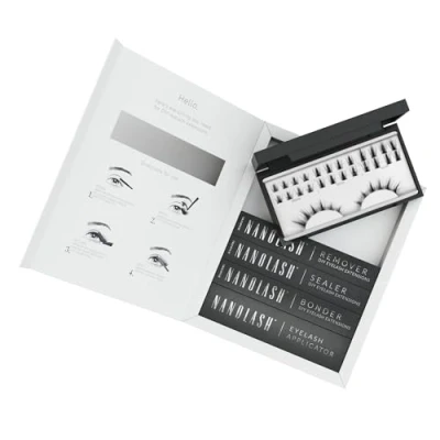 Abbildung von Set zur cluster Wimpern DIY Wimpernverlängerung zu Hause Nanolash komplettes Extension House, 36 Wimpernsegmente + Bonder Sealer Remover Applikator (FLIRTY)