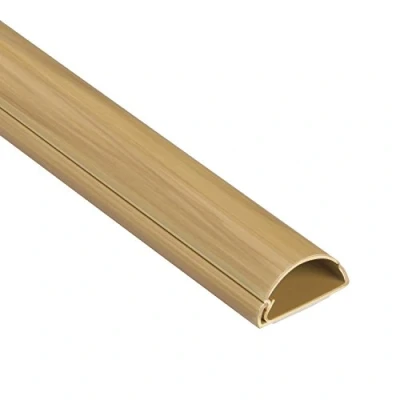 Abbildung von D Line 1M3015O Mini Kabelkanal Selbstklebender, Halbrunde Kabelführungen, Kabelleiste 1x 30mm (B) x 15mm (H) 1 Meter Länge Eichenholz Effekt