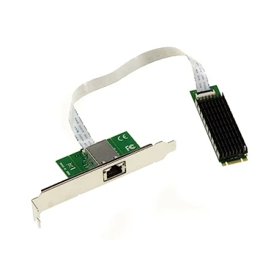Abbildung von KALEA INFORMATIQUE M2 PCIe B+M Netzwerk Controller Karte auf RJ45 10G LAN 10 Gigabit Ethernet mit Aquantia Chipsatz AQC107.