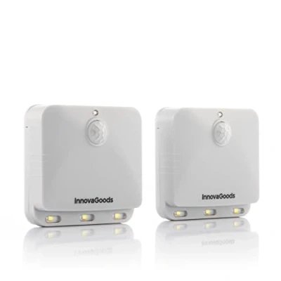 Abbildung von INNOVAGOODS LED Wandleuchte Lampe MIT BEWEGUNGSSENSOR LUMTOO 2 STÜCK, fest integriert, 4500 5000 K, Klebelampe, zum Kleben