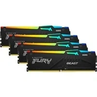 Abbildung von Kingston FURY Beast Schwarz RGB XMP 128GB 5200MT/s DDR5 CL40 DIMM Desktop Gaming Speicher Kit mit 4 KF552C40BBAK4 128
