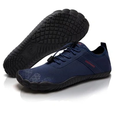 Abbildung von IceUnicorn Barfuss Schuhe Damen Walkingschuhe Barfußschuhe Herren Anfänger Bequeme Atmungsaktiv Gesunde (Blau, 46EU)