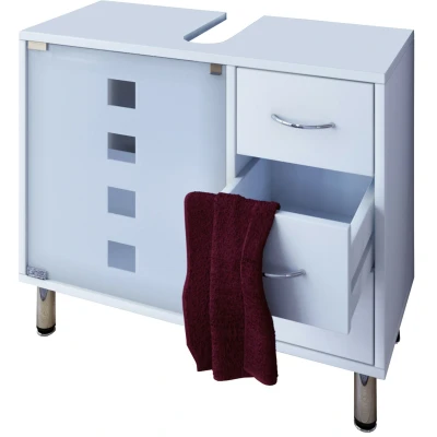 Abbildung von VCM Waschbeckenunterschrank Holz Badmöbel Badunterschrank Darola Schublade